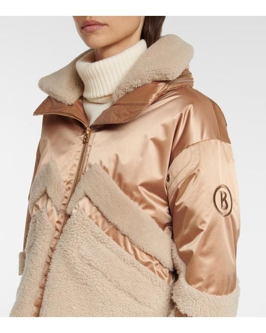Bogner Natural Milia Shearling-Paneled Down Ski Jacket