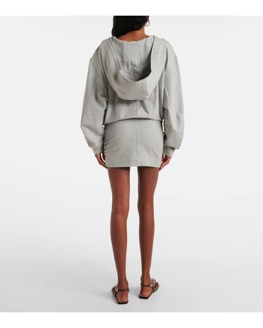 The Attico Gray Cotton-Blend Jersey Sweatshirt Dress