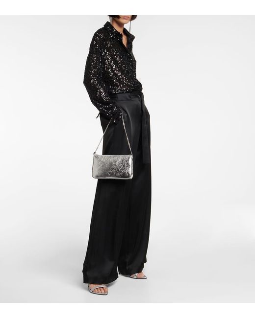 Christian Louboutin Clutch Loubila Aus Metallic-Leder