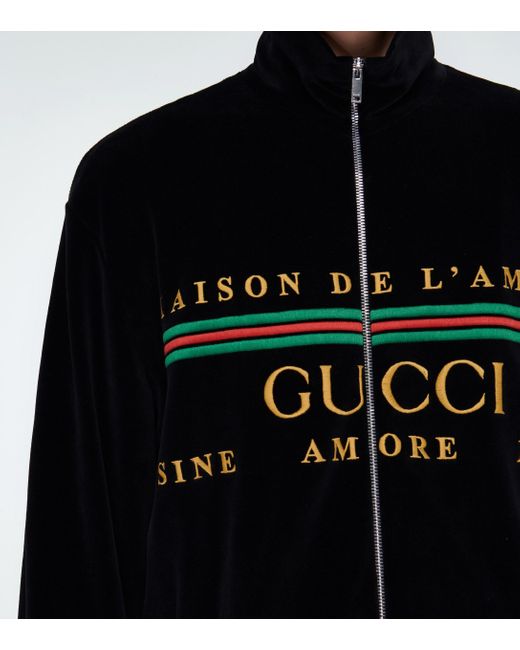 Veste de jogging en velours Maison de l'amour Gucci pour homme en coloris  Noir | Lyst