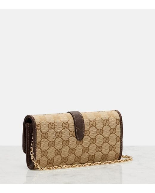Gucci Natural Jackie Gg Canvas Clutch