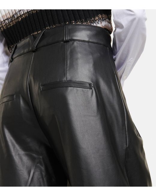 Pantalon ample Rennert en cuir synthetique Veronica Beard en coloris Black