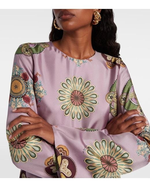 LaDoubleJ Pink Supremes Swing Silk Twill Minidress