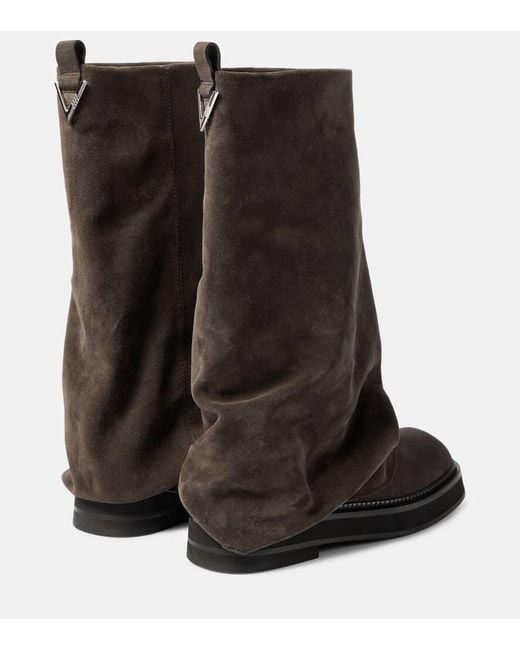 The Attico Black Stiefel Robin Aus Veloursleder