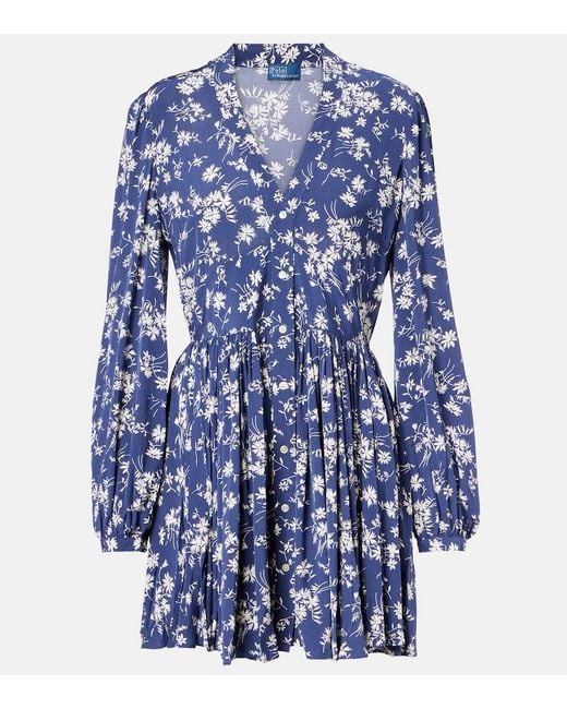 Polo Ralph Lauren Blue Floral Minidress