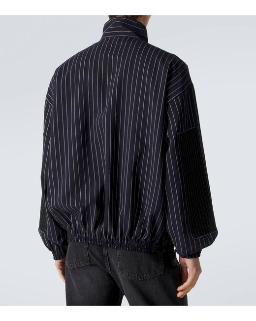 Acne Studios Zip-Up Jacket With Pinstripe Pattern in Blue for Men | Lyst UK