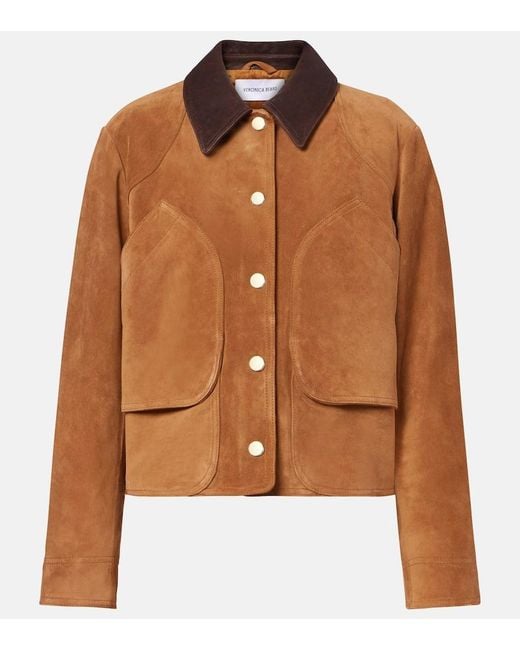 Veronica Beard Brown Walters Suede Field Jacket