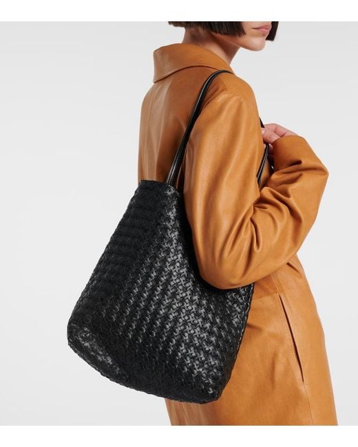 The Row Black Lilou Woven Leather Shoulder Bag