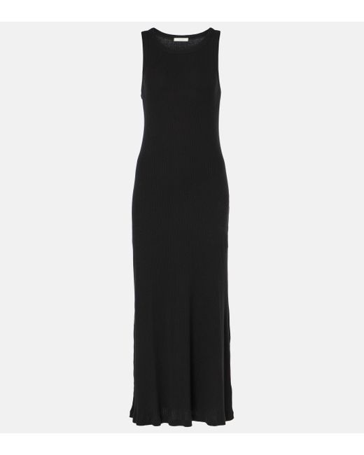 The Row Black Yule Cotton Midi Dress