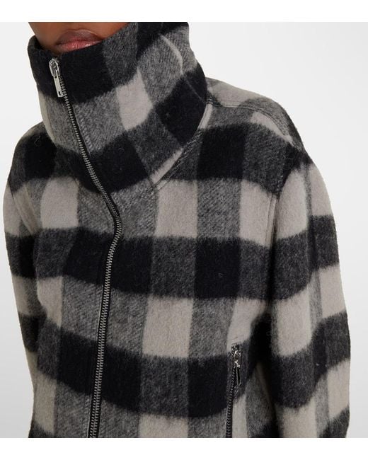 Rick Owens Black Exploder Checked Virgin Wool Jacket