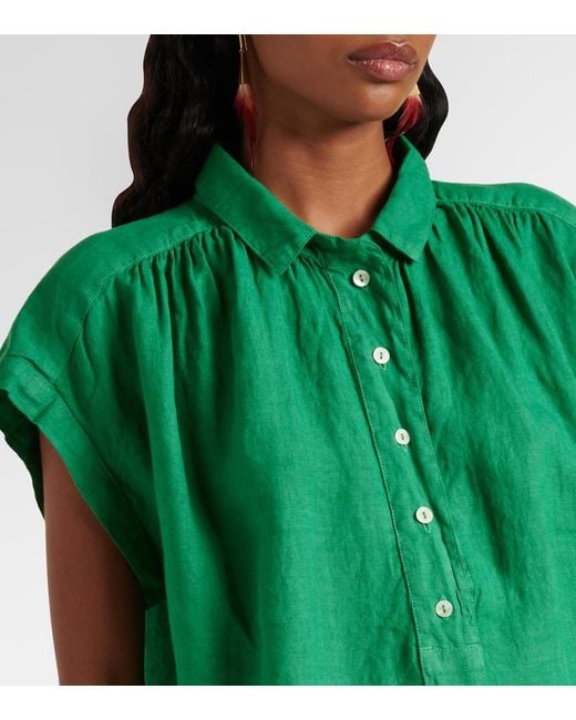 Velvet Green Elowen Linen Top