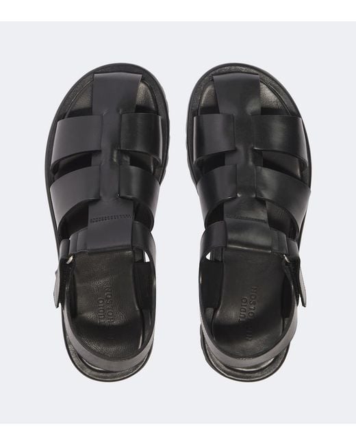 Studio Nicholson Black Sandom Leather Sandals for men