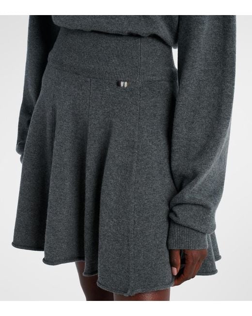 Extreme Cashmere Gray N°379 Girl Cashmere-Blend Miniskirt