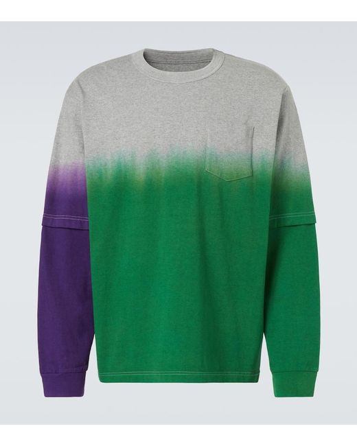 Sudadera De Algodon Tenido Sacai de hombre de color Green
