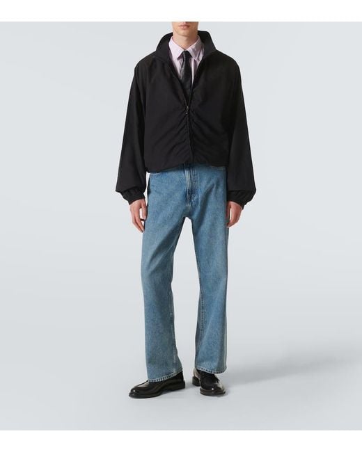 Acne Black Logo Cotton Poplin Jacket for men