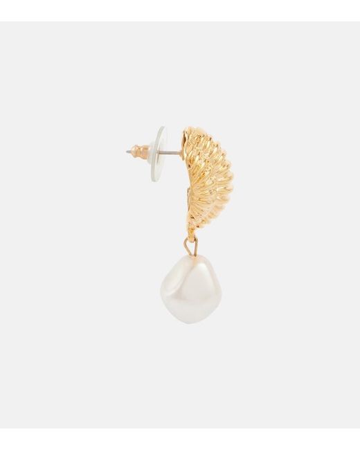 Jennifer Behr Metallic Asha Faux Pearls-Plated Earrings