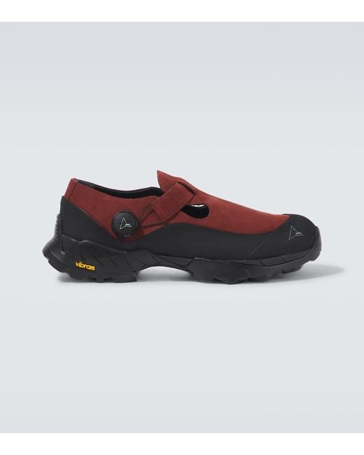 Roa Brown Pala Leather Mary Jane Shoes for men