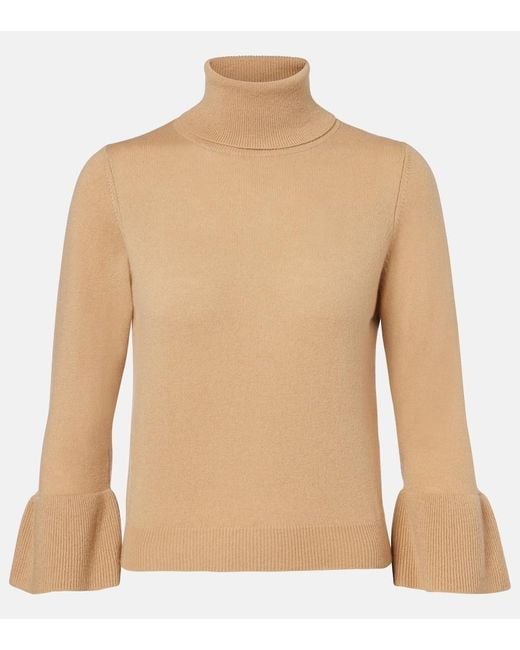 Jardin Des Orangers Natural Turtleneck Wool And Cashmere Sweater