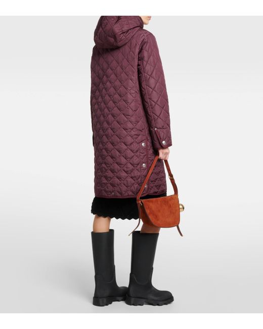 Burberry Purple Quilted Coat