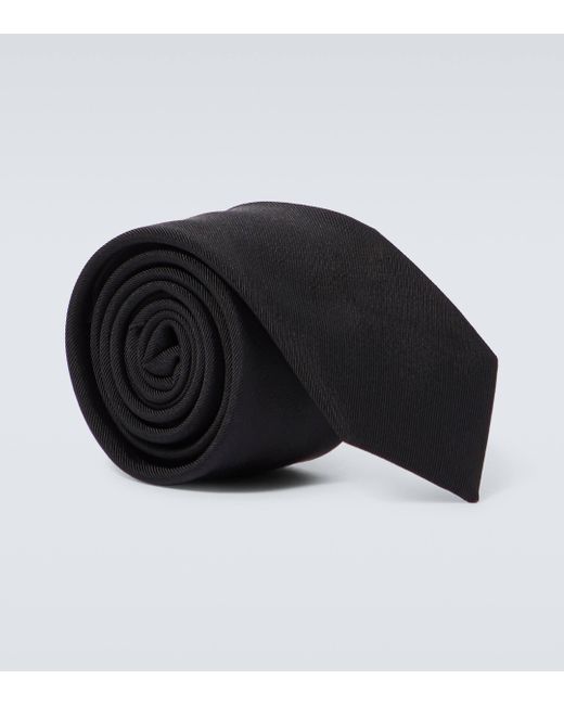 Cravate en laine melangee Saint Laurent pour homme en coloris Black