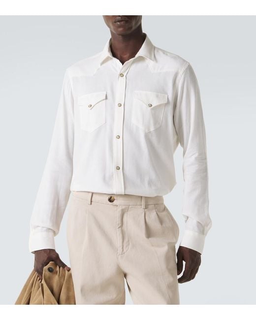 Canali Natural Cotton And Cashmere Shirt for men