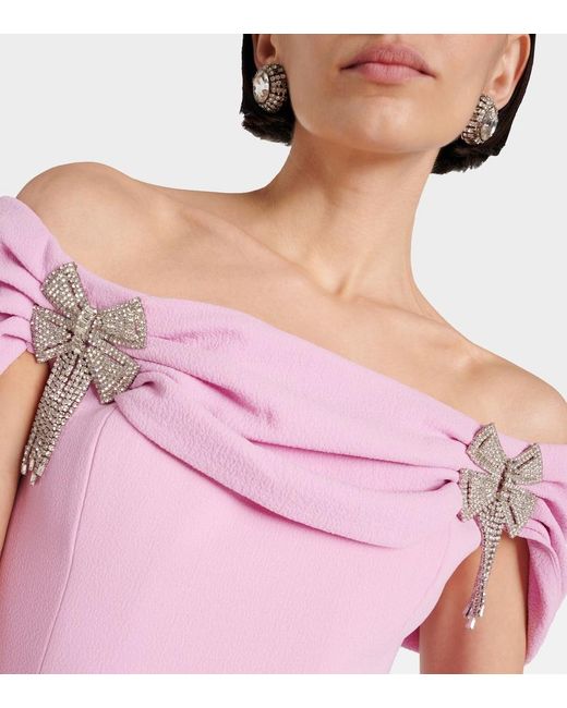 Rebecca Vallance Pink Odetta Embellished Bow-Detail Minidress