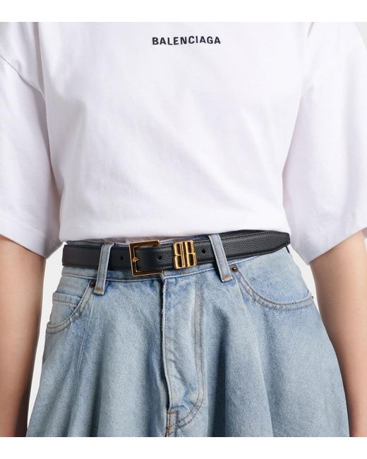 Balenciaga Blue Bb Leather Belt