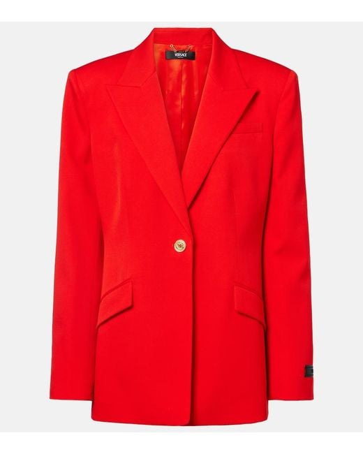 Versace Red Wool Blazer