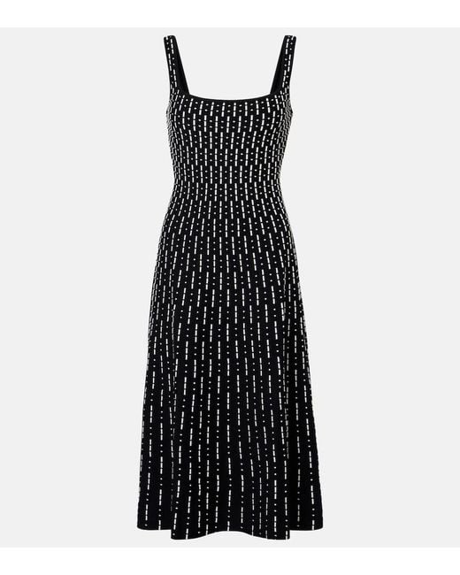 Staud Black Ellison Compact Knit Midi Dress
