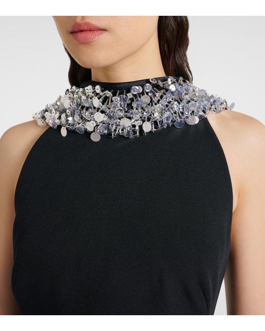 Safiyaa Black Holli Embellished Crepe And Satin Gown