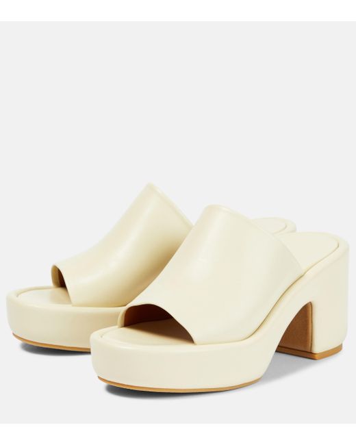 Robert Clergerie Dodie Leather Platform Mules in Natural | Lyst Canada