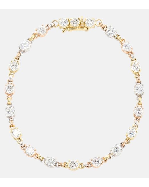Spinelli Kilcollin Metallic Aysa 18kt Yellow, Rose, And White Gold Tennis Bracelet With Diamonds