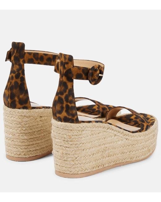 Gianvito Rossi Natural Portofino Suede Espadrille Wedges