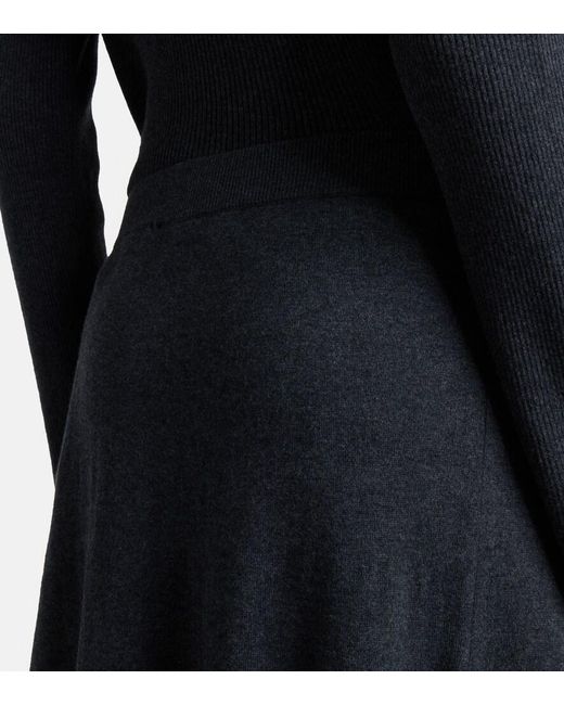 Lisa Yang Black Adrienne Cotton And Cashmere Midi Skirt
