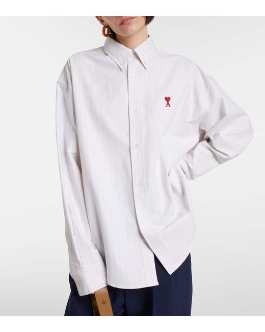 Camicia Ami de Cour in cotone a righe di AMI in White