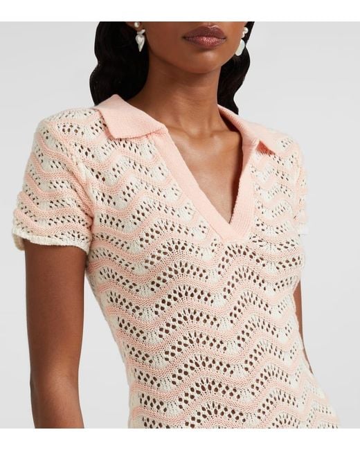 Bananhot Pink Coco Striped Cotton-Blend Minidress