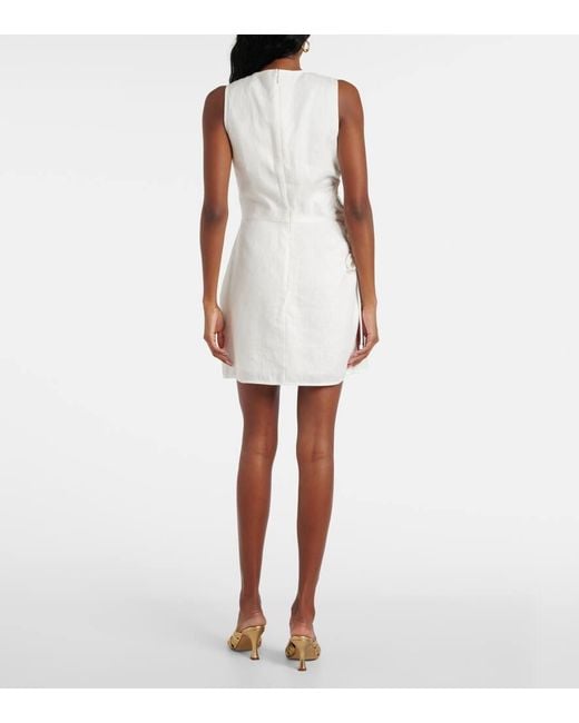 Sir White D'Orsay Linen Minidress