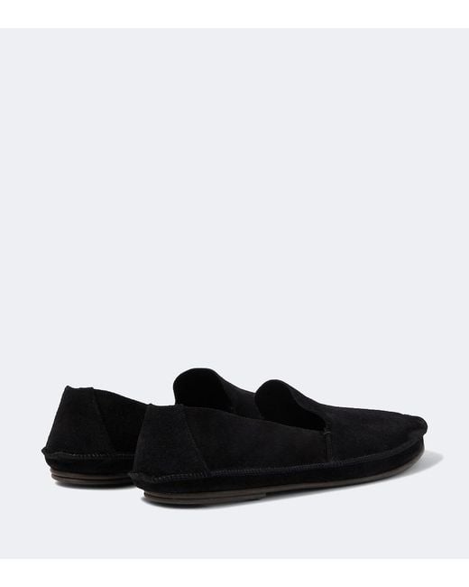 The Row Black Tyler Suede Loafers for men