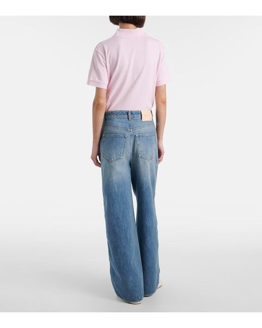 Jeans A Gamba Larga E Vita Media di Loewe in Blue