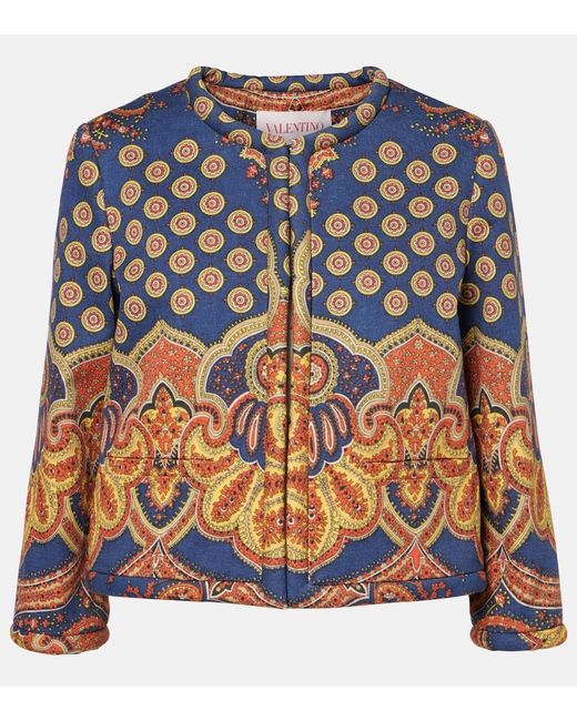 Valentino Blue Voyage Imaginaire Cotton Jacket