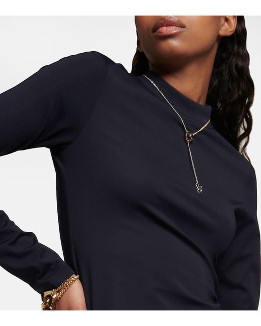 Vestido Corto De Jersey Con Cremallera J.W. Anderson de color Blue