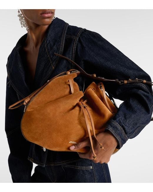 Isabel Marant Brown Bolton Medium Suede Shoulder Bag