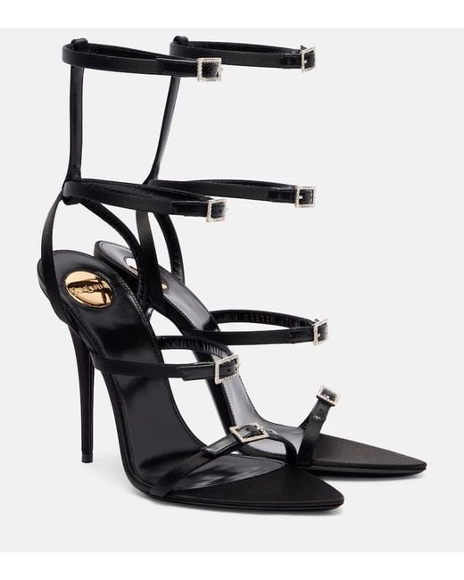 Sandalias Nuit 110 De Crepe Saten Saint Laurent de color Black