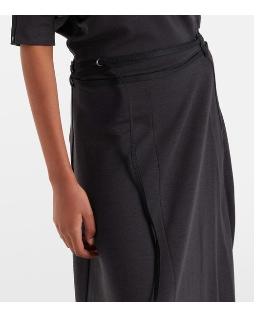 Lemaire Blue Twisted Hem Jersey Midi Dress