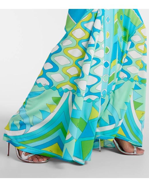 Falda larga estampada Emilio Pucci de color Blue