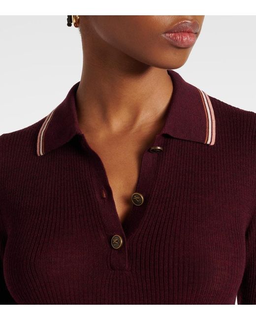 Etro Purple Polopullover Aus Wolle Und Baumwolle
