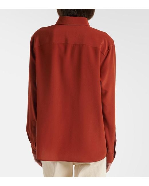 Saint Laurent Red Silk Shirt