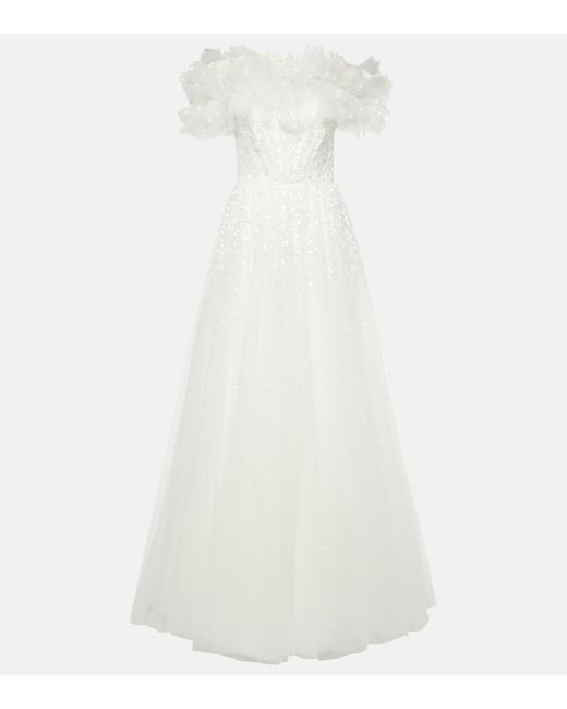 Jenny Packham Bridal Angel Eyes Embellished Gown in White | Lyst
