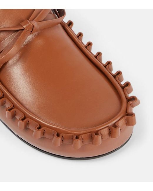 J.W. Anderson Brown Ruffled Leather Mules