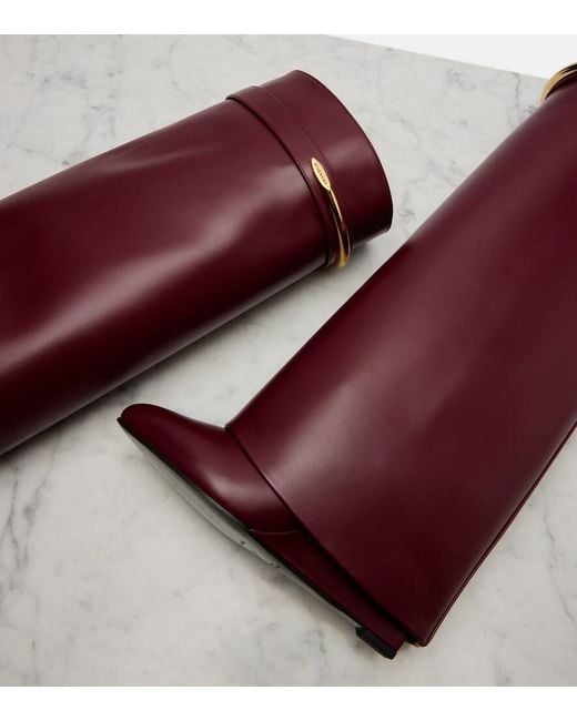 Givenchy Purple Shark 95 Leather Knee-High Boots